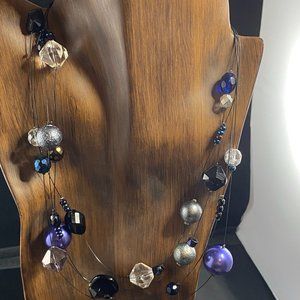 Chico's Blue Beaded Necklace on Wire